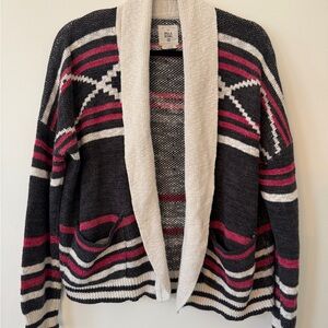 Black and Cream Geometric Sweater